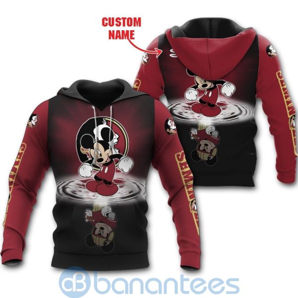 Florida State Seminoles Disney Mickey Mouse In Water Custom Name 3D All Over Printed Shirt Product Photo