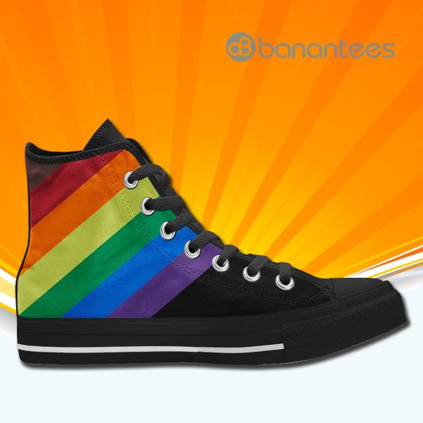 Gay Pride Rainbow High Top Canvas Shoes Sneakers For Men And Women Product Photo