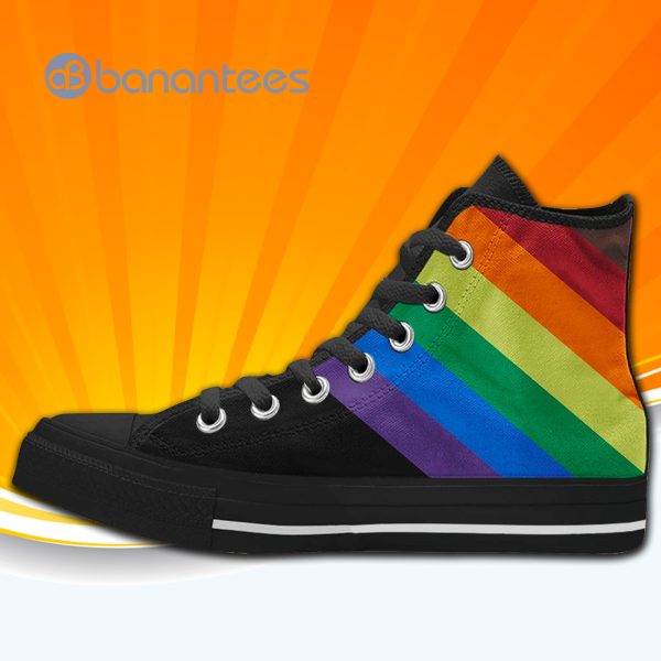Gay Pride Rainbow High Top Canvas Shoes Sneakers For Men And Women Product Photo