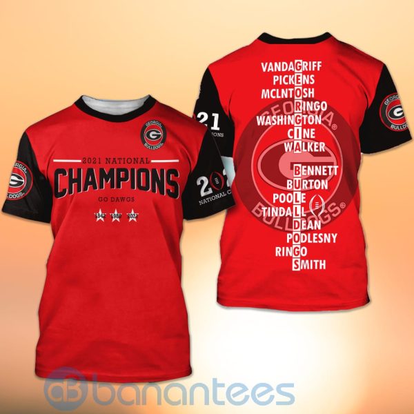 Georgia Bulldogs football National Champions 3D All Over Printed Product Photo