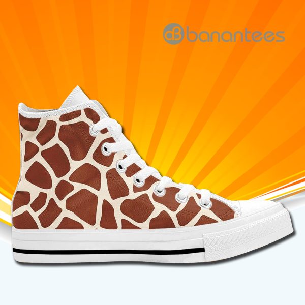 Giraffe Skin Fur High Top Canvas Shoes Sneakers For Men And Women Custom Shoes Product Photo