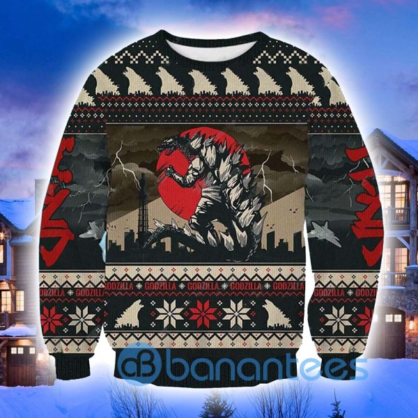 Godzilla Movie Ugly Christmas All Over Printed 3D Sweatshirt Product Photo