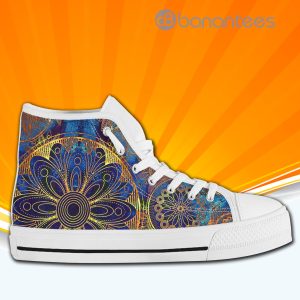Gold Mandala High Top Canvas Shoes Sneakers For Men And Women Product Photo
