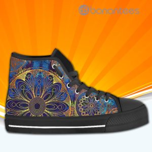 Gold Mandala High Top Canvas Shoes Sneakers For Men And Women Product Photo