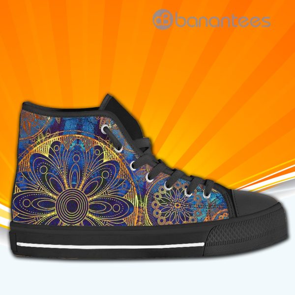 Gold Mandala High Top Canvas Shoes Sneakers For Men And Women Product Photo