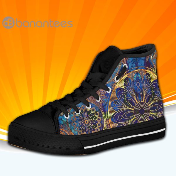 Gold Mandala High Top Canvas Shoes Sneakers For Men And Women Product Photo