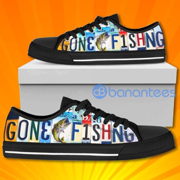 Gone Fishing Special Design Graphic Low Top Canvas Shoes For Women Product Photo