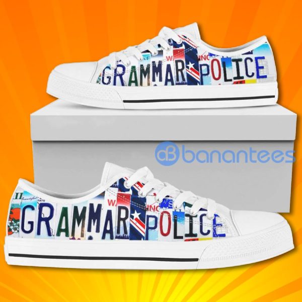 Grammar Police Special Design Graphic Low Top Canvas Shoes For Women Product Photo