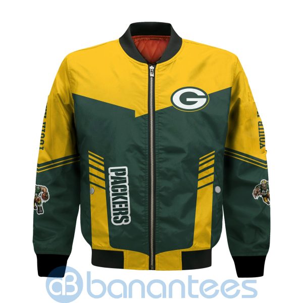 Green Bay Packers American Football Team Logo Custom Name Bomber Jacket Product Photo