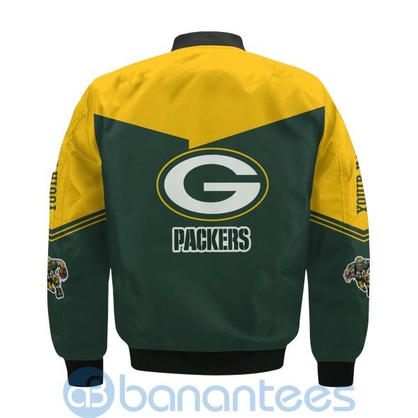 Green Bay Packers American Football Team Logo Custom Name Bomber Jacket Product Photo