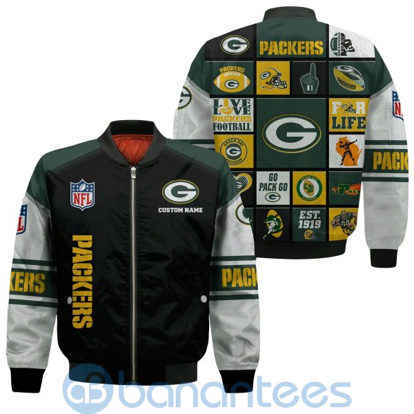 Green Bay Packers Custom Name Bomber Jacket Product Photo