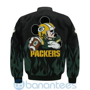 Green Bay Packers Football Team Logo Disney Mickey Custom Name Bomber Jacket Product Photo