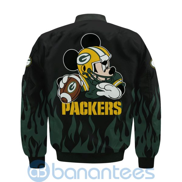 Green Bay Packers Football Team Logo Disney Mickey Custom Name Bomber Jacket Product Photo