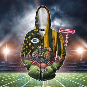 Green Bay Packers Mascot Eagle Custom Name 3D All Over Printed Shirt Product Photo