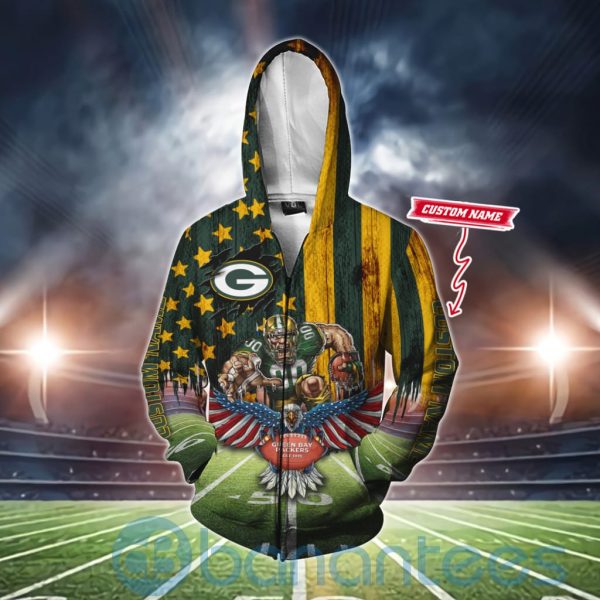 Green Bay Packers Mascot Eagle Custom Name 3D All Over Printed Shirt Product Photo