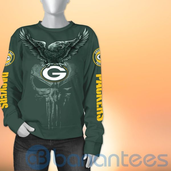 Green Bay Packers NFL Logo Eagle Skull 3D All Over Printed Shirt Product Photo