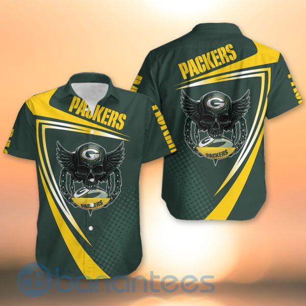 Green Bay Packers NFL Skull American Football Sporty Design 3D All Over Printed Shirt Product Photo