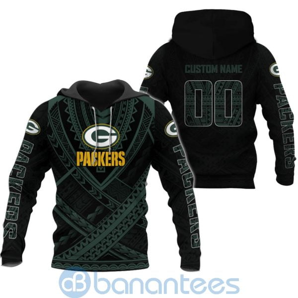 Green Bay Packers NFL Team Logo Polynesian Pattern Custom Name Number 3D All Over Printed Shirt Product Photo