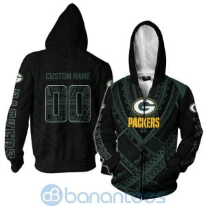 Green Bay Packers NFL Team Logo Polynesian Pattern Custom Name Number 3D All Over Printed Shirt Product Photo