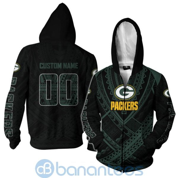 Green Bay Packers NFL Team Logo Polynesian Pattern Custom Name Number 3D All Over Printed Shirt Product Photo