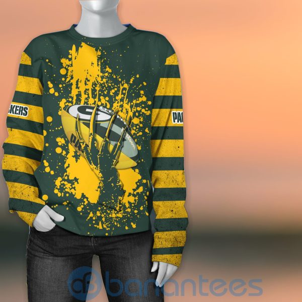 Green Bay Packers Skull Hand NFL Football Team Logo Ball 3D All Over Printed Shirt Product Photo