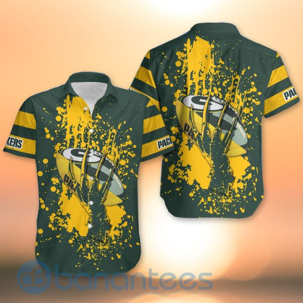Green Bay Packers Skull Hand NFL Football Team Logo Ball 3D All Over Printed Shirt Product Photo