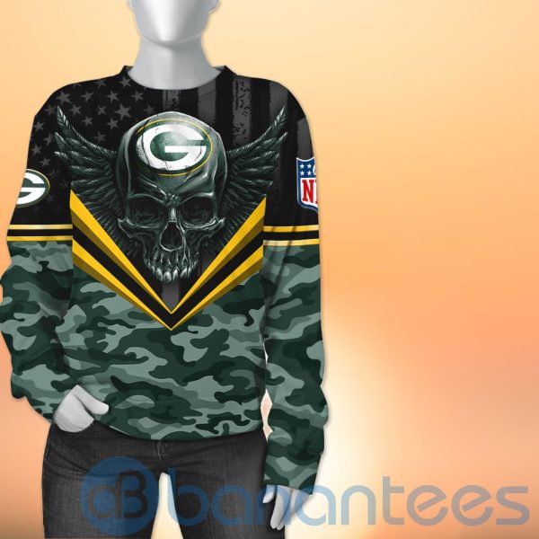 Green Bay Packers Skull Wings 3D All Over Printed Shirt Product Photo