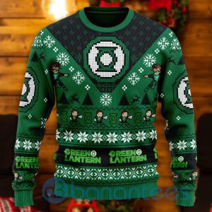 Green Lanterns All Over Printed Ugly Christmas Sweater Product Photo