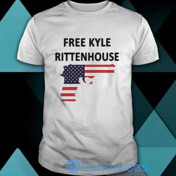 Gun American Flag Free Kyle Rittenhouse White T Shirt Product Photo