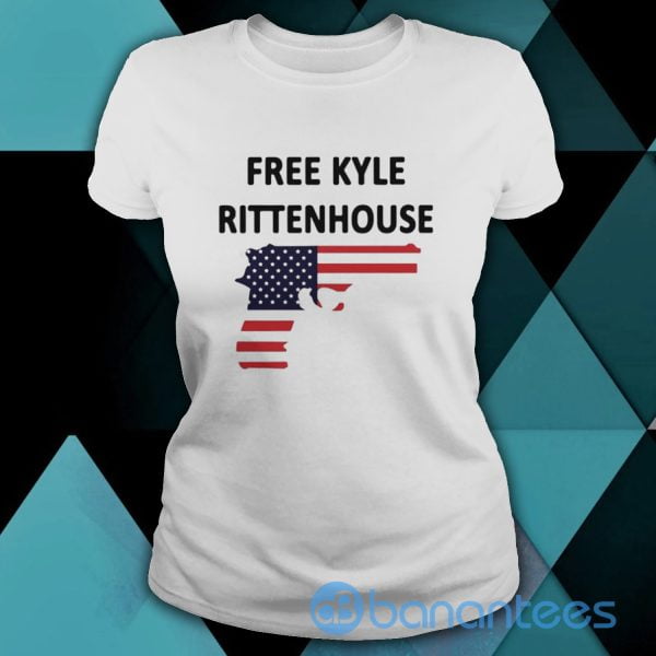 Gun American Flag Free Kyle Rittenhouse White T Shirt Product Photo
