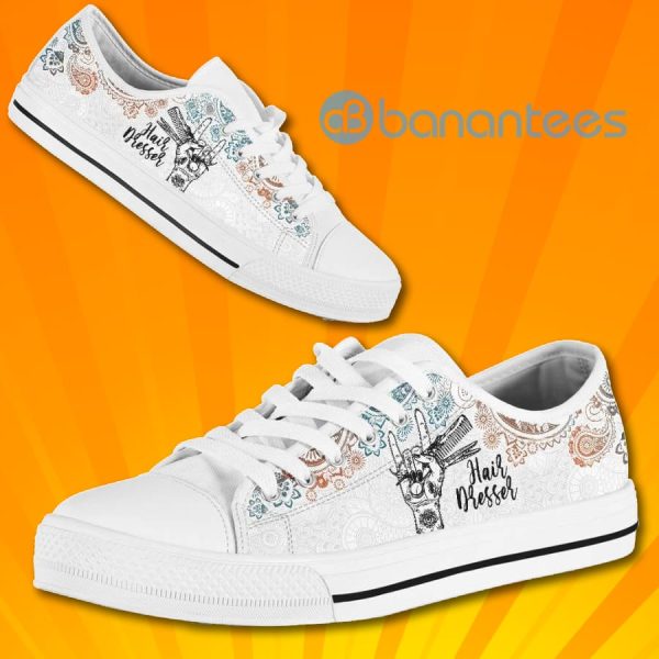 Hair Stylist Lovely Design Low Top Canvas Shoes Product Photo