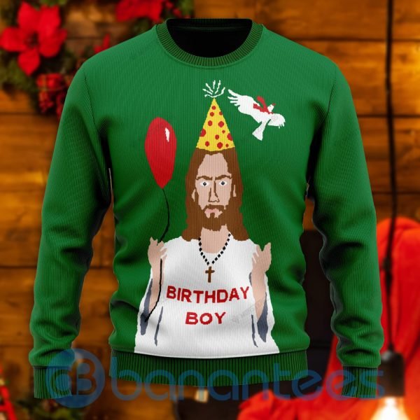 Happy Birthday Jesus All Over Printed Ugly Christmas Sweater Product Photo