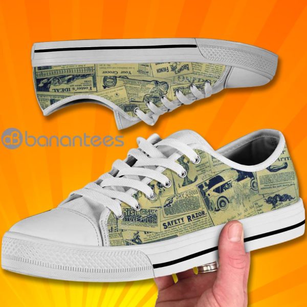 Hippie Passion Old Paper Low Top Canvas Shoes Product Photo