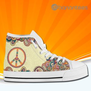 Hippie Peace Mandala Pattern High Top Canvas Shoes Sneakers Product Photo
