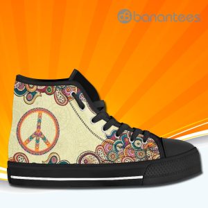Hippie Peace Mandala Pattern High Top Canvas Shoes Sneakers Product Photo
