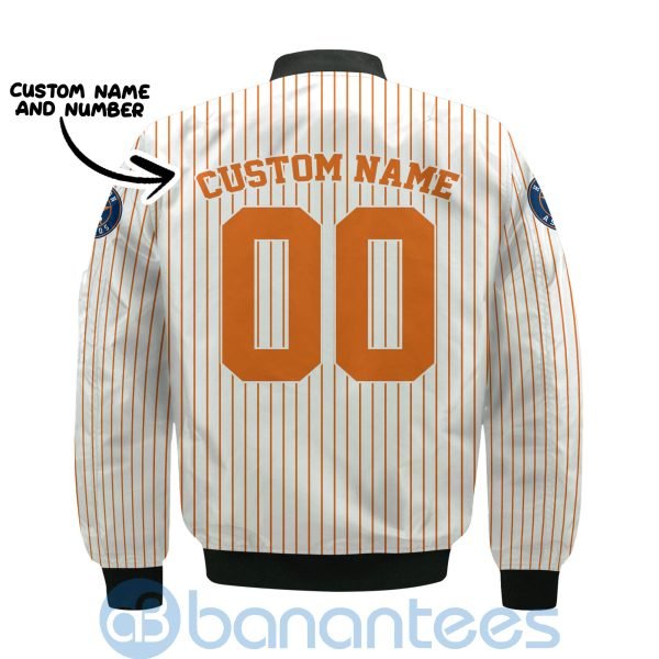 Houston Astros Stripes Custom Name Number Bomber Jacket Product Photo