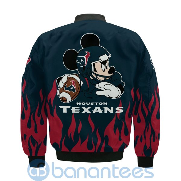 Houston Texans Football Team Logo Disney Mickey Custom Name Bomber Jacket Product Photo