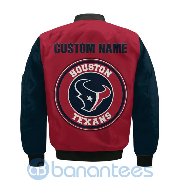 Houston Texans Make Me Happy American Football Team Logo Custom Name Bomber Jacket Product Photo