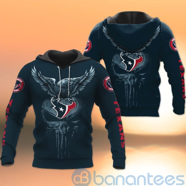 Houston Texans NFL Logo Eagle Skull 3D All Over Printed Shirt Product Photo