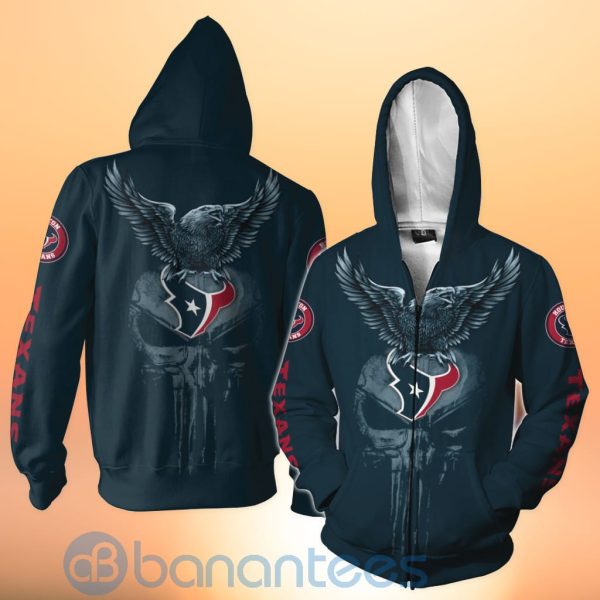 Houston Texans NFL Logo Eagle Skull 3D All Over Printed Shirt Product Photo