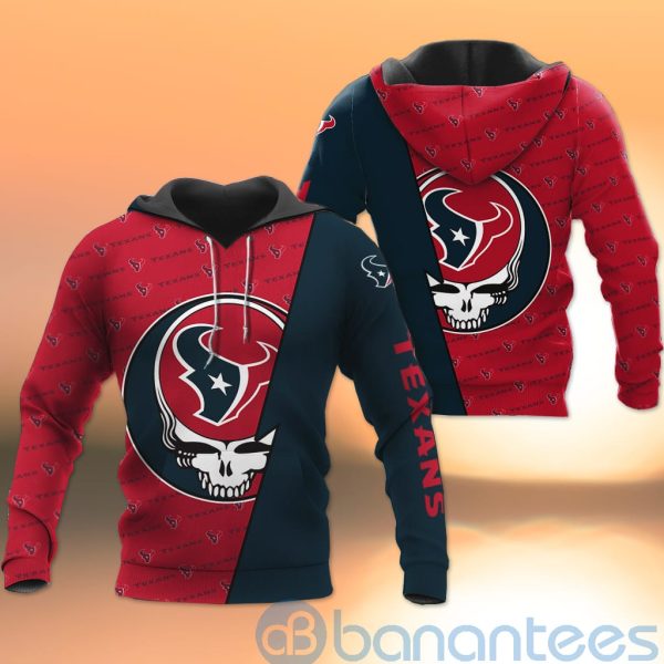Houston Texans NFL Team Logo Grateful Dead Design 3D All Over Printed Shirt Product Photo