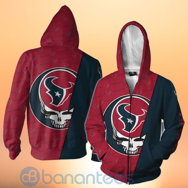 Houston Texans NFL Team Logo Grateful Dead Design 3D All Over Printed Shirt Product Photo