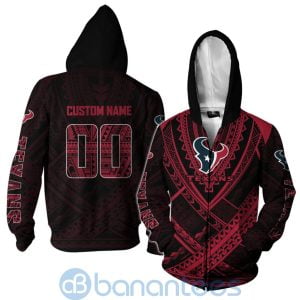 Houston Texans NFL Team Logo Polynesian Pattern Custom Name Number 3D All Over Printed Shirt Product Photo