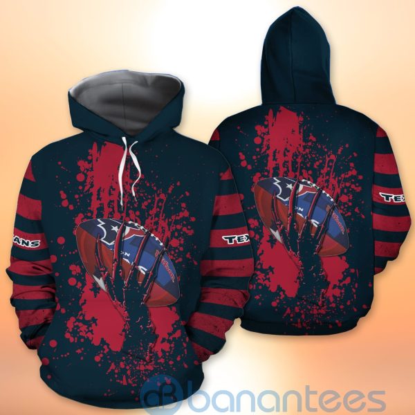 Houston Texans Skull Hand NFL Football Team Logo Ball 3D All Over Printed Shirt Product Photo