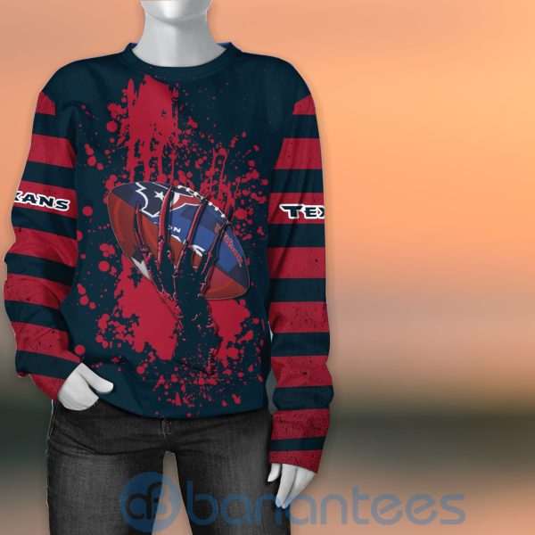 Houston Texans Skull Hand NFL Football Team Logo Ball 3D All Over Printed Shirt Product Photo