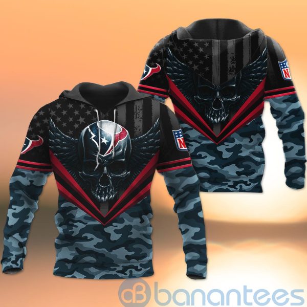 Houston Texans Skull Wings 3D All Over Printed Shirt Product Photo