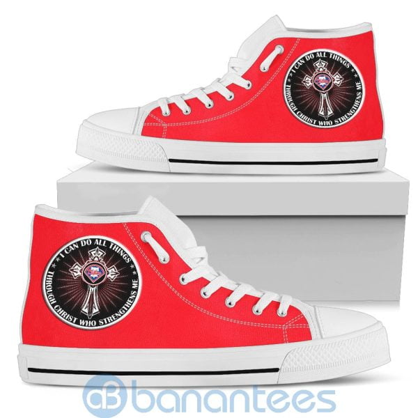 I Can Do All Things Through Christ Philadelphia Phillies High Top Shoes Product Photo