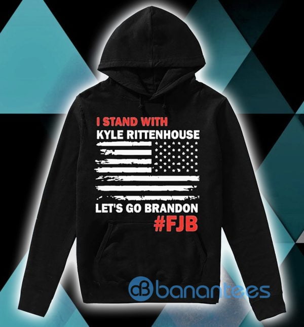 American Flag I Stand With Kyle Rittenhouse Let's Go Brandon T Shirt Product Photo