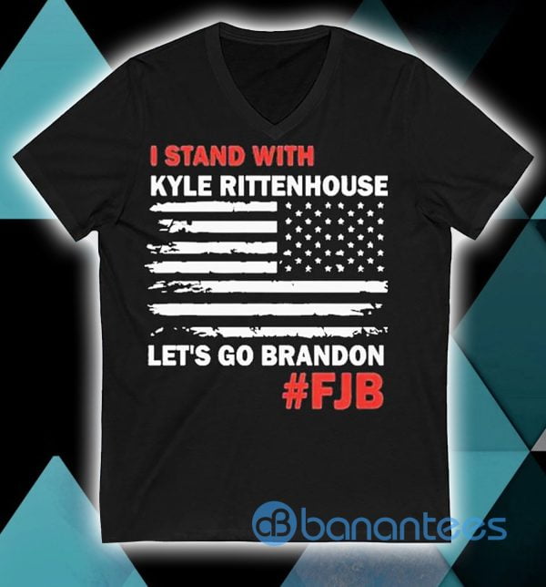 American Flag I Stand With Kyle Rittenhouse Let's Go Brandon T Shirt Product Photo