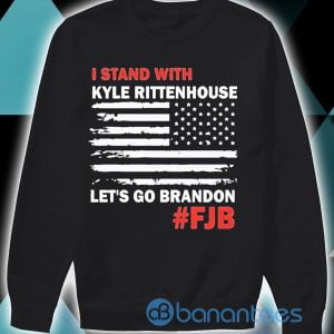 American Flag I Stand With Kyle Rittenhouse Let's Go Brandon T Shirt Product Photo